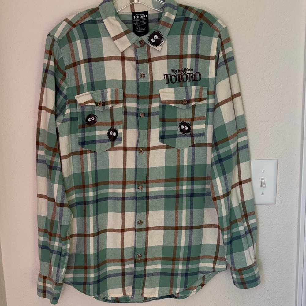 Women’s Vintage My Neighbor Totoro Button Down Long-Sleeve Shirt Size Medium